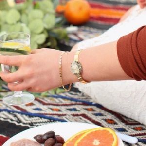 Raw stone bracelet cuff